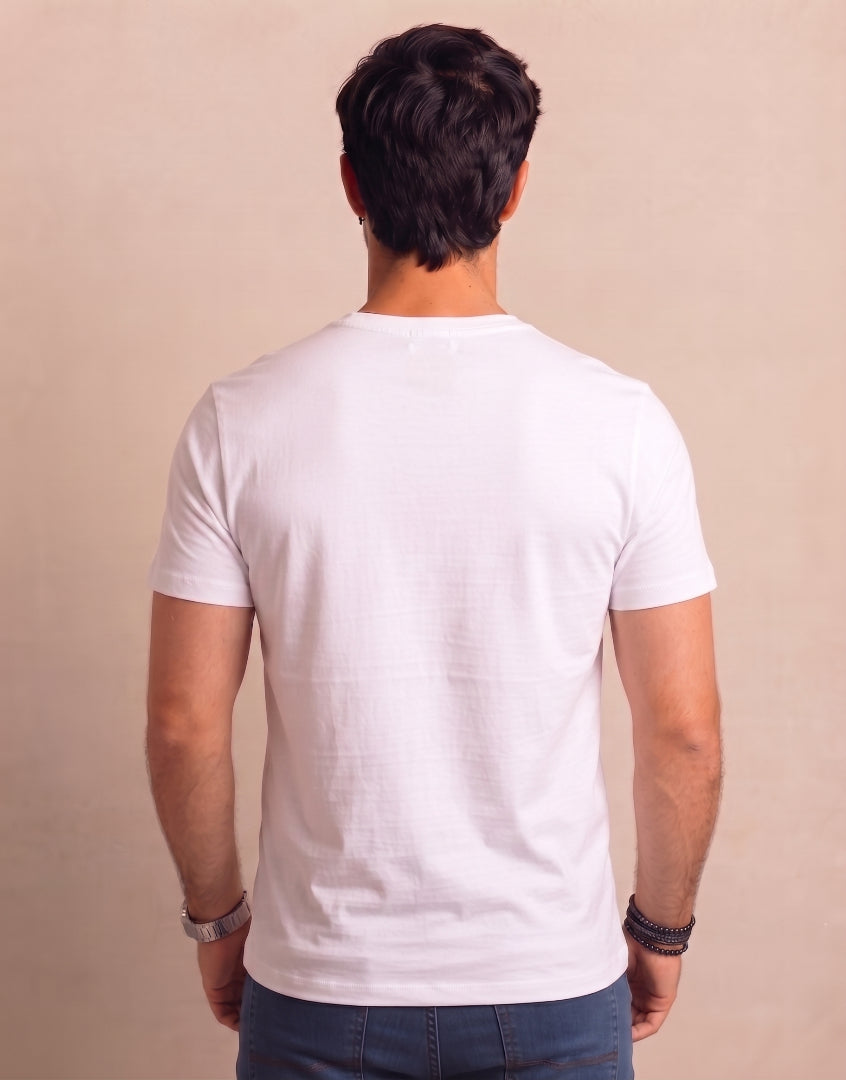 Polera Blanca Cuello V Modelo Barbé - Fogliatti