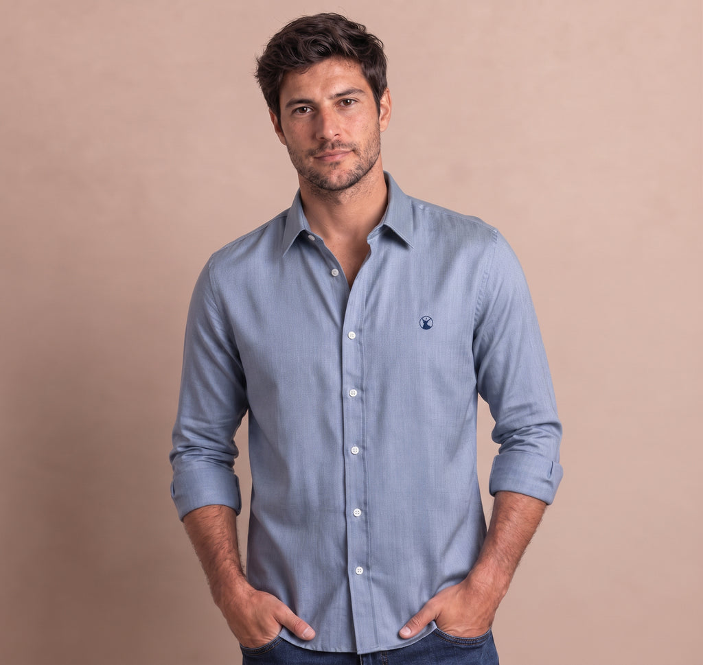 Camisa Azul Modelo Bassano - Fogliatti