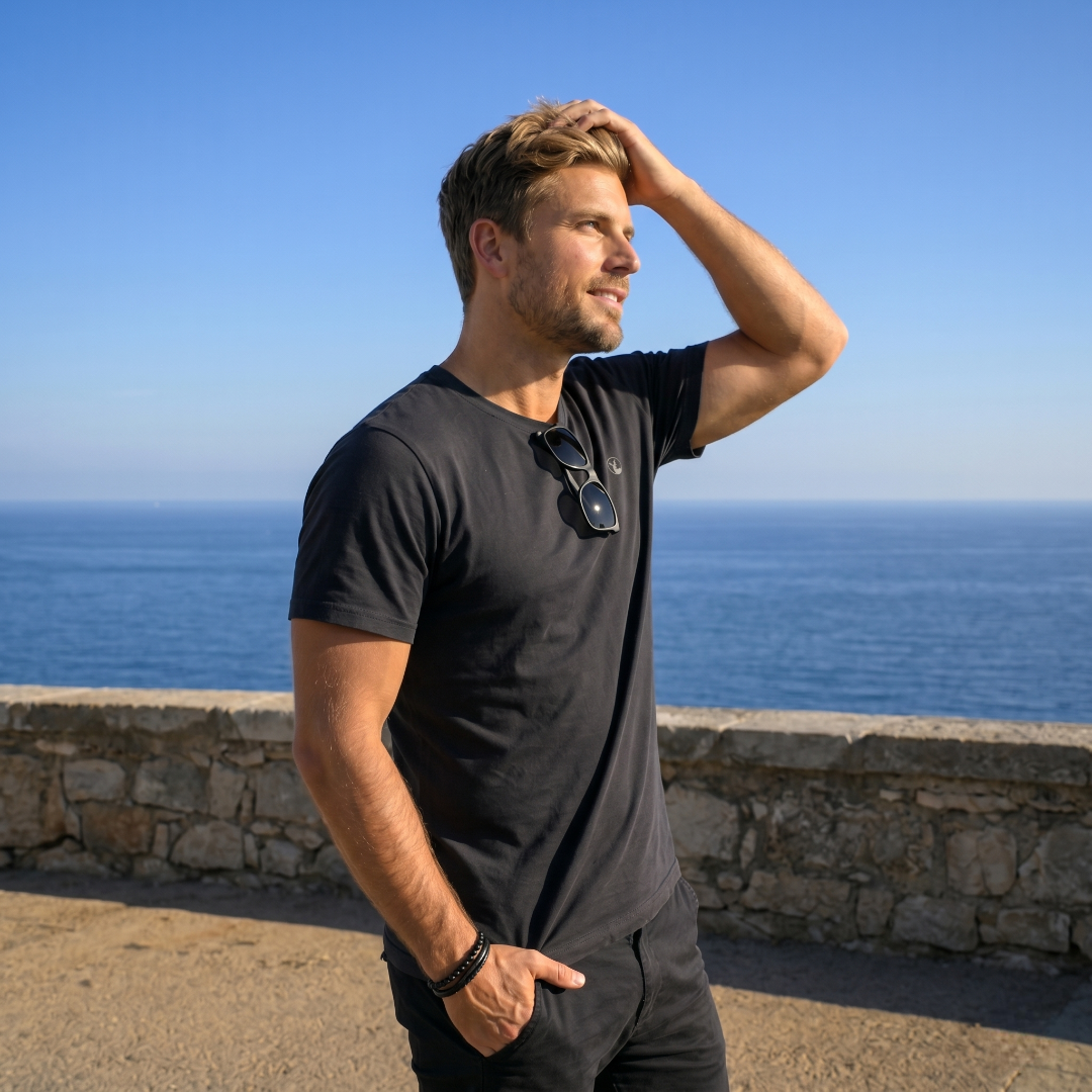 Polera Negra Cuello Redondo Modelo Bagó - Fogliatti