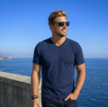 Polera Azul Marino Cuello en V - Modelo Barbé - Fogliatti
