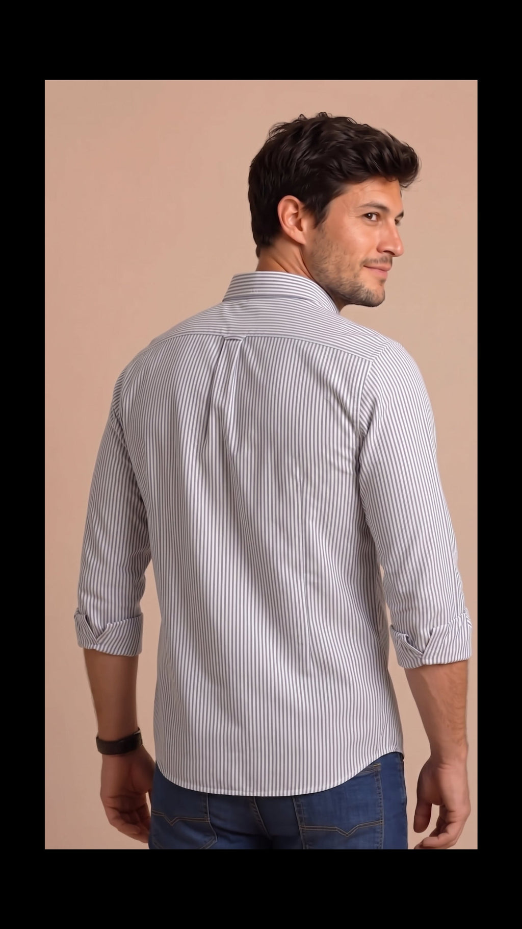 Camisa Rayas Blanca Azul Modelo Spagnolo - Fogliatti