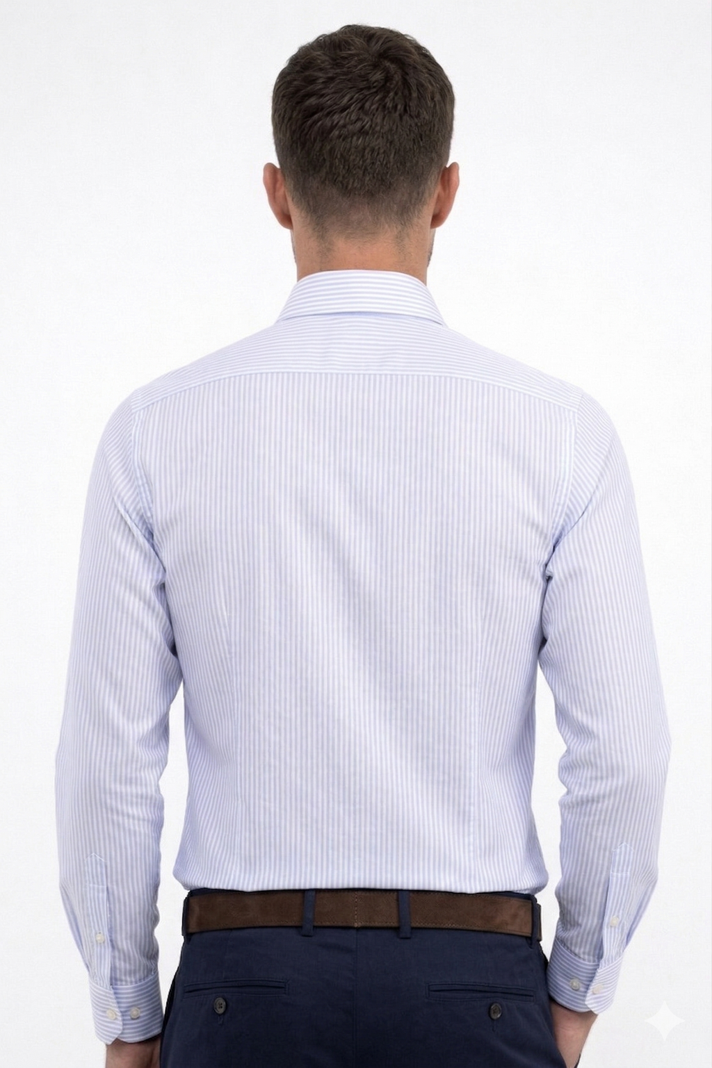 Camisa Rayas Blanca Celeste Modelo Spagnolo - Fogliatti