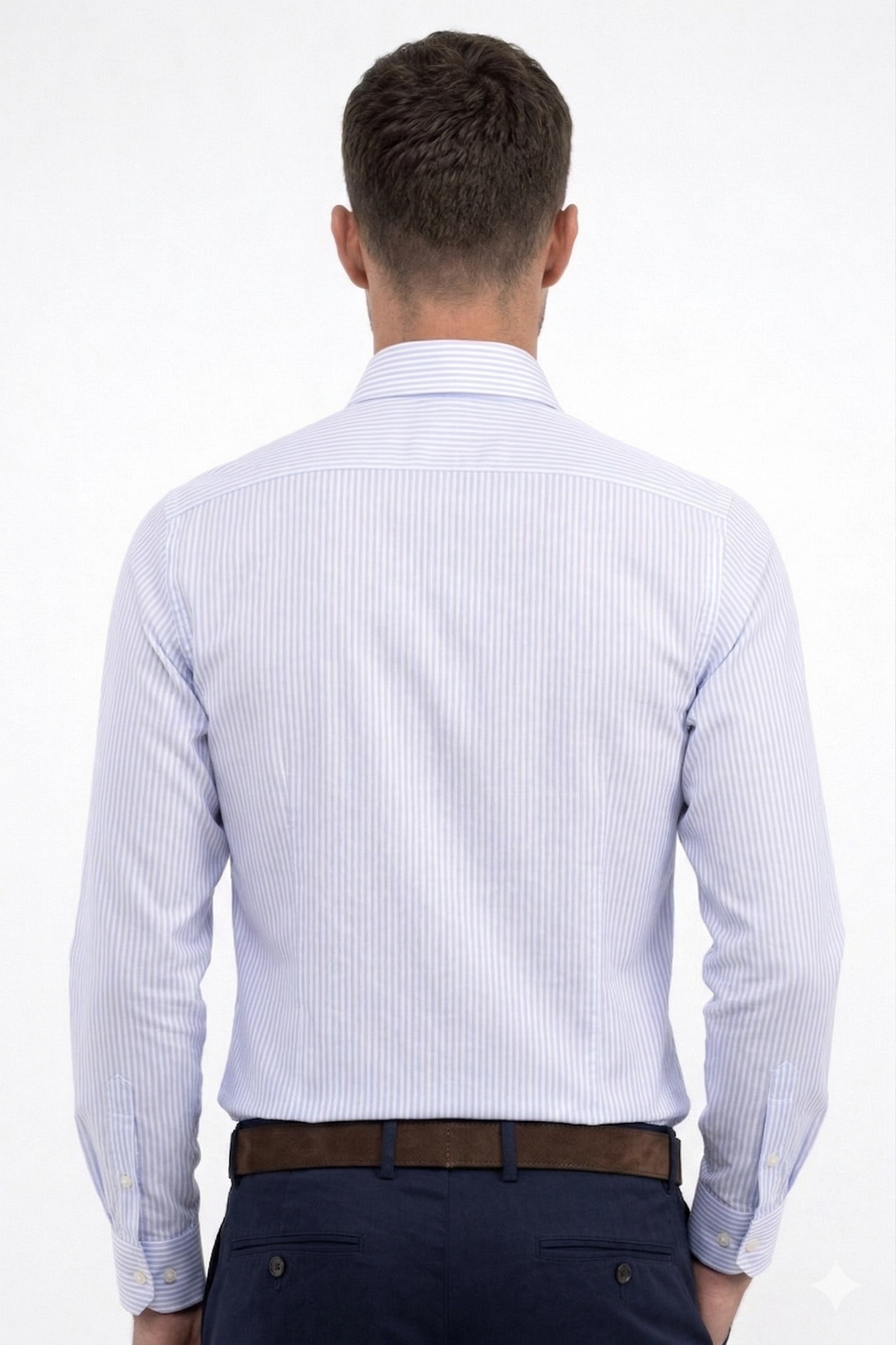 Camisa Rayas Blanca Celeste Modelo Spagnolo - Fogliatti