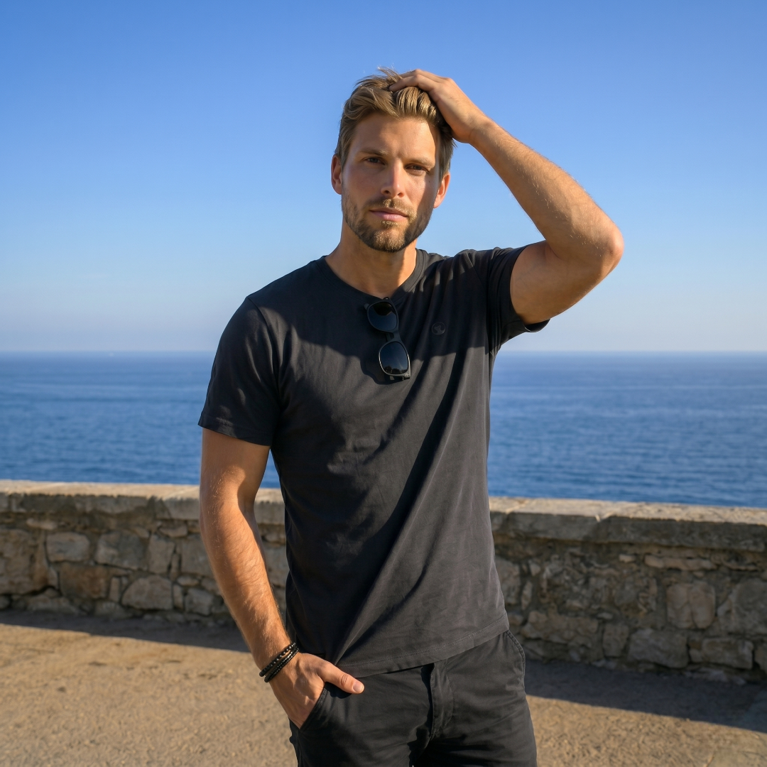 Polera Negra Cuello Redondo Modelo Bagó - Fogliatti