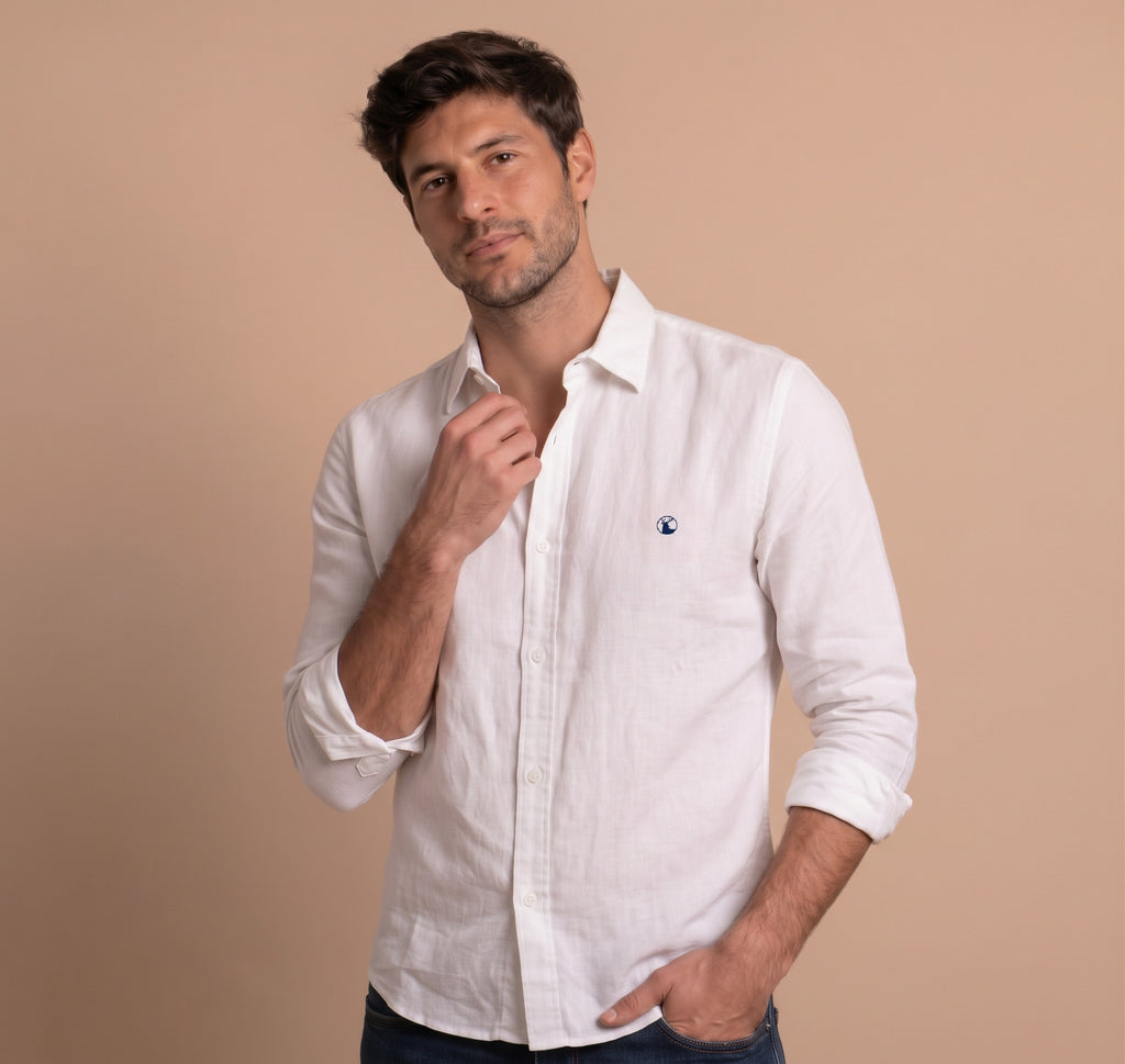 Camisa Lino Blanca Modelo Di Fabio - Fogliatti