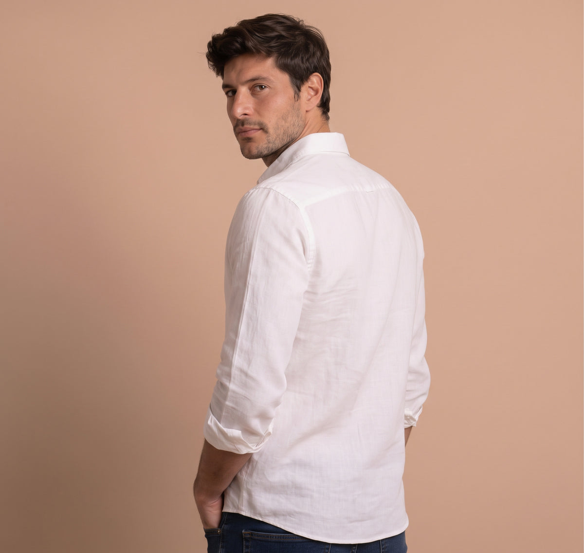 Camisa Lino Blanca Modelo Di Fabio - Fogliatti
