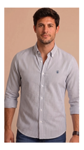 Camisa Rayas Blanca Azul Modelo Spagnolo - Fogliatti