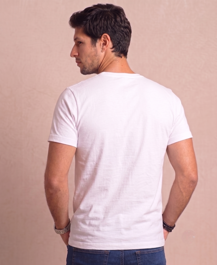Polera Blanca Cuello Redondo Modelo Bagó - Fogliatti