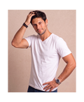 Polera Blanca Cuello V Modelo Barbé - Fogliatti