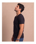 Polera Negra Cuello V Modelo Barbé - Fogliatti