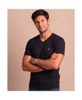 Polera Negra Cuello V Modelo Barbé - Fogliatti