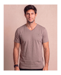 Polera Taupe Cuello V Modelo Barbé - Fogliatti