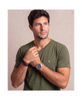 Polera Verde Oliva (Militar) Cuello V Modelo Barbé - Fogliatti