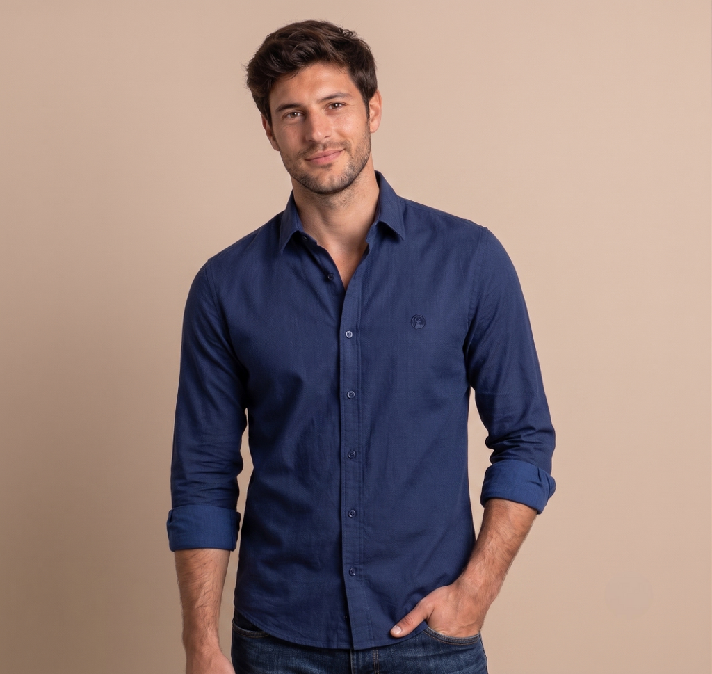 Camisa Azul Modelo Bassano - Fogliatti