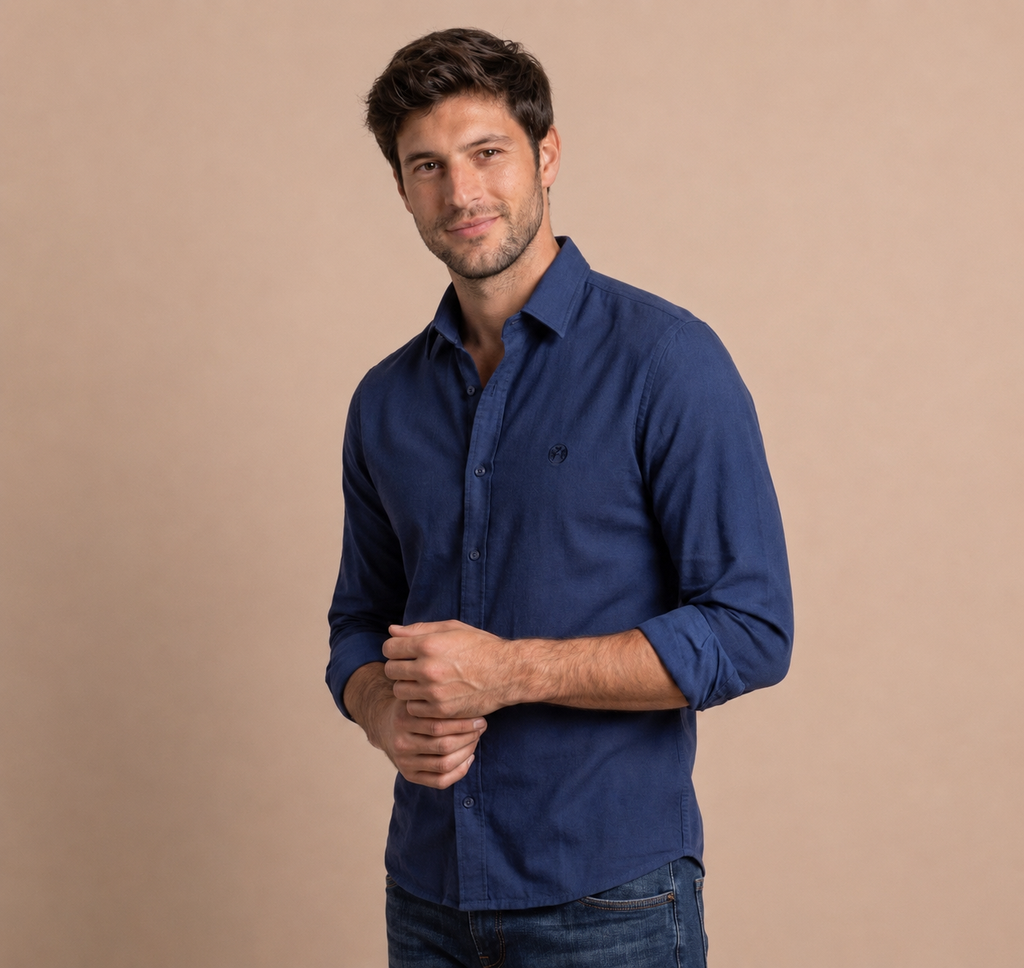 Camisa Azul Modelo Bassano - Fogliatti