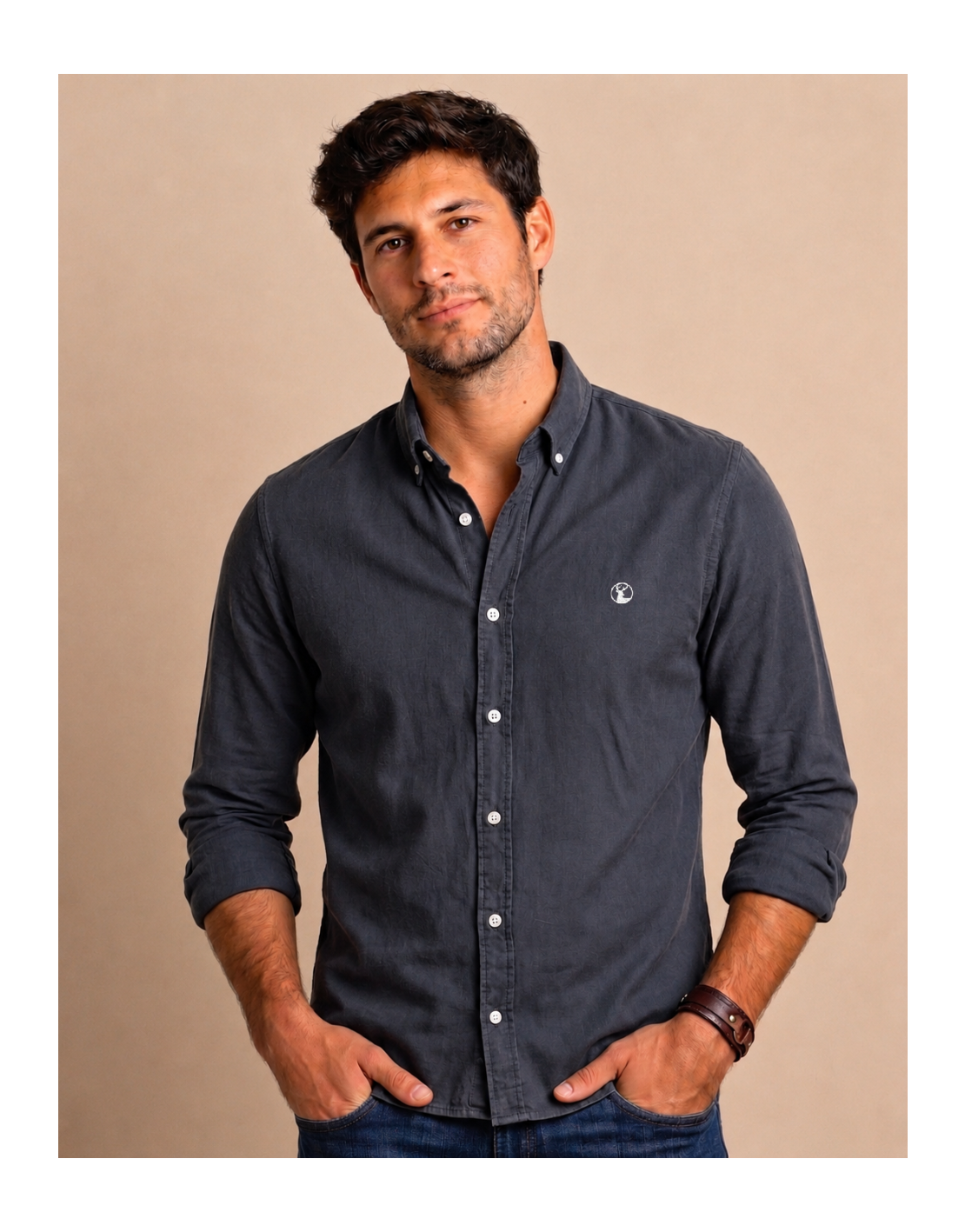 Camisa Azul Marino Modelo Di Fonzo - Fogliatti