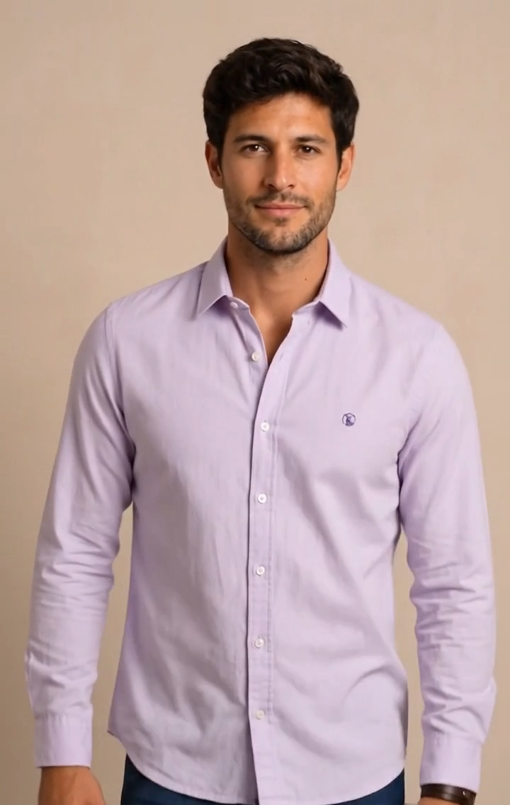 Camisa Lila (Morado Claro) Modelo Bassano - Fogliatti