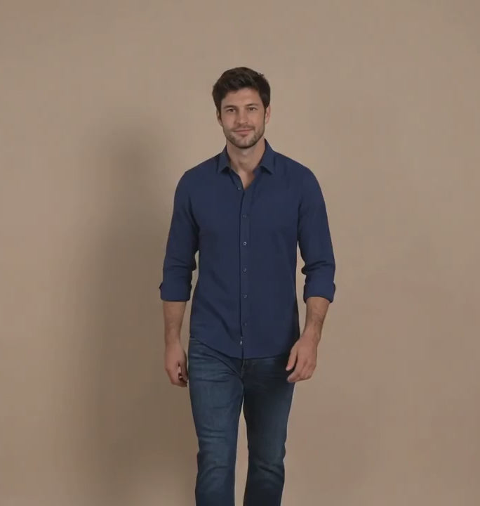 Camisa Azul Modelo Bassano - Fogliatti