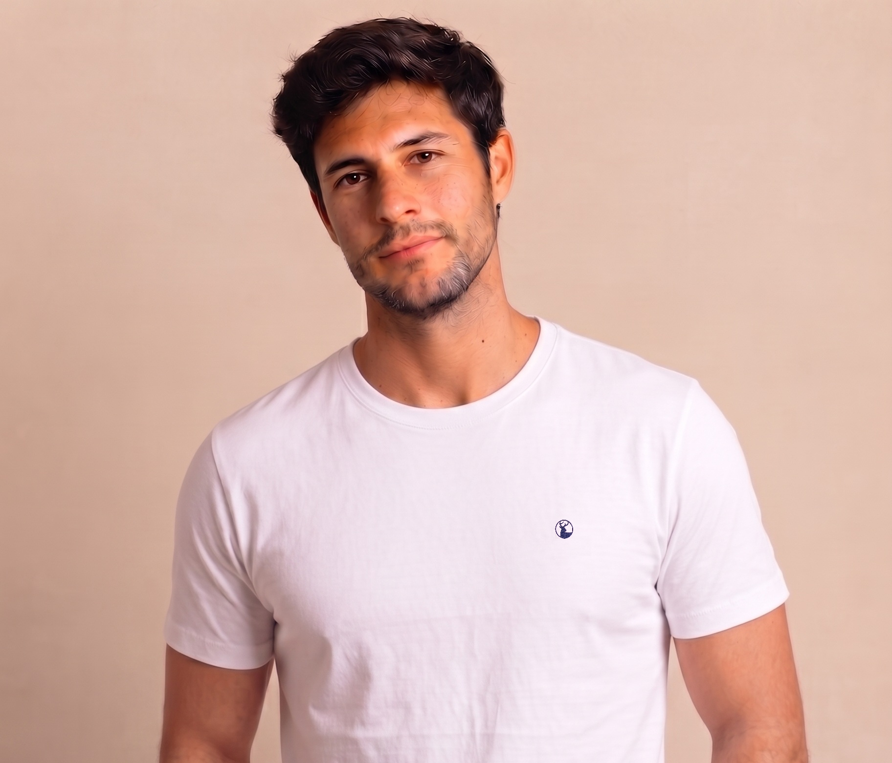 Polera Blanca Cuello Redondo Modelo Bagó - Fogliatti
